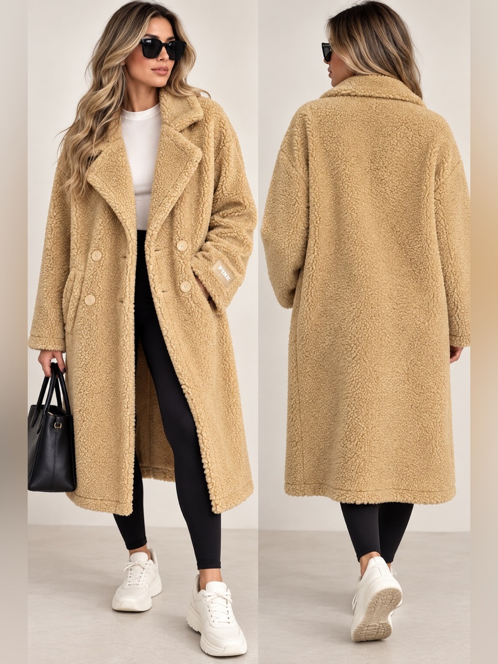 PINK Victoria's Secret Camel Teddy Long Coat